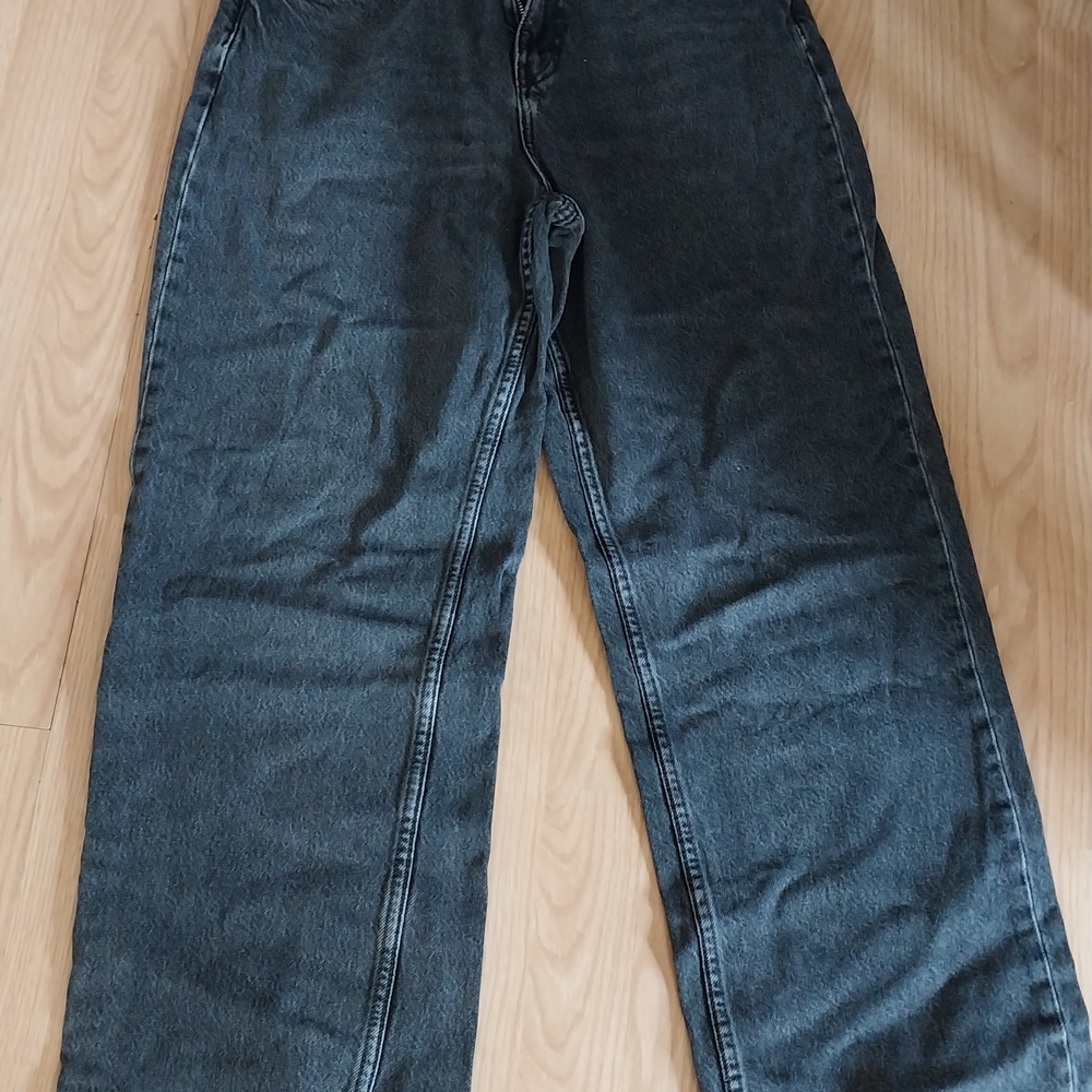 Zara Women's Dark Blue Flare Jeans